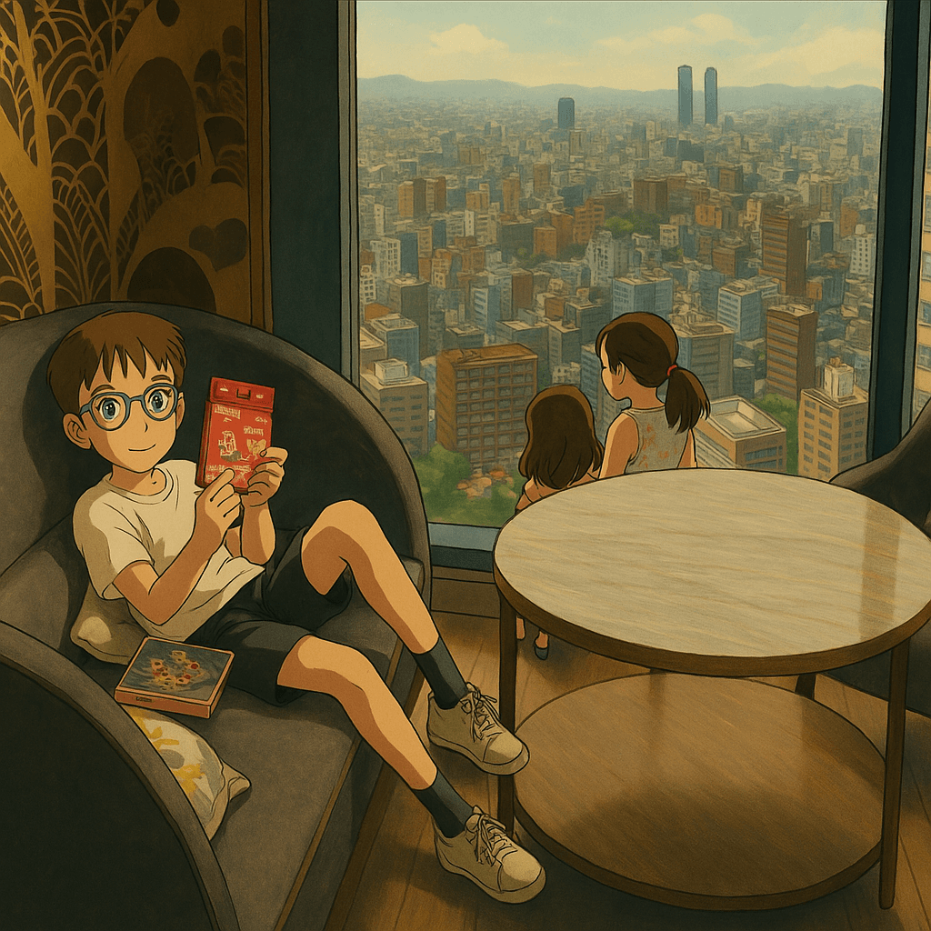 A view from the lounge at Cantara Grand Hotel, Osaka