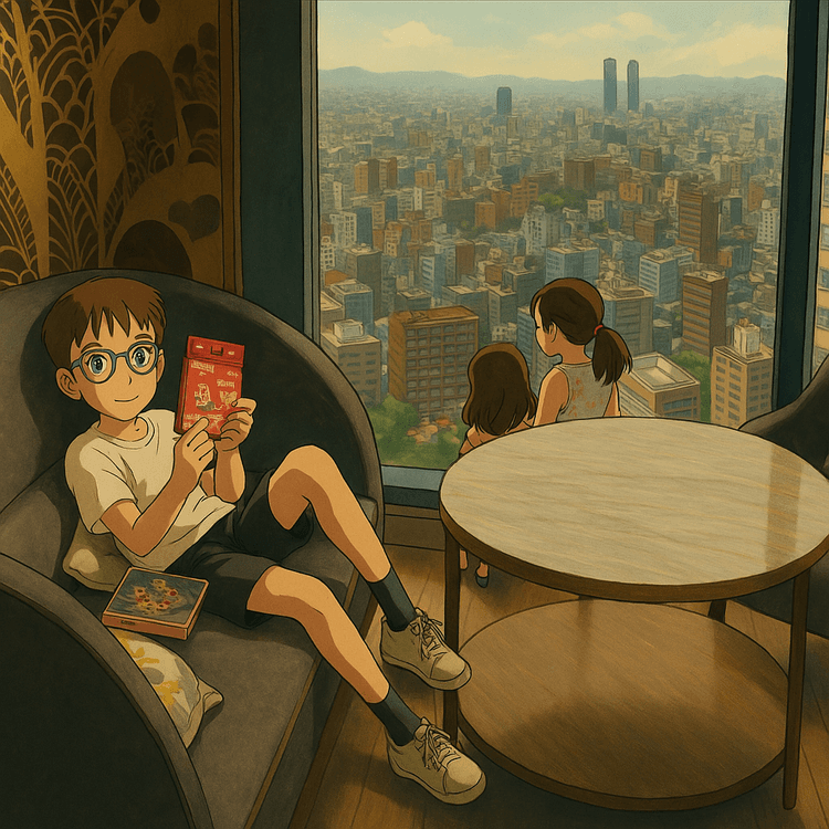 A view from the lounge at Cantara Grand Hotel, Osaka